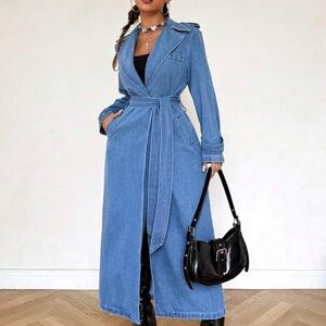 Vintage Denim Belted Women's Jacket